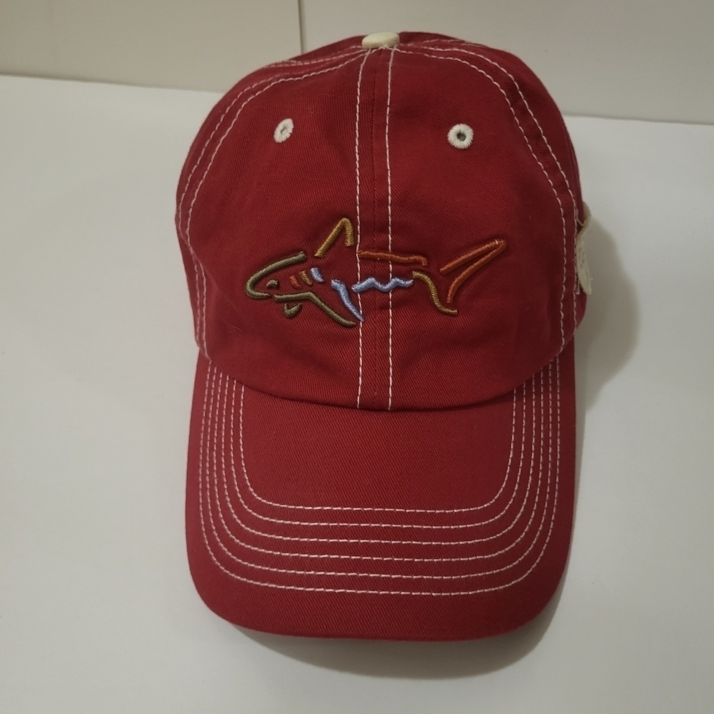 Greg Norman's Red Fishing Cap, With Fish Logo, One Size Fit Most - Picture 7 of 9